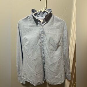 1901 Nordstrom Light Blue Women Button-up Shirt Career Wear Size Large